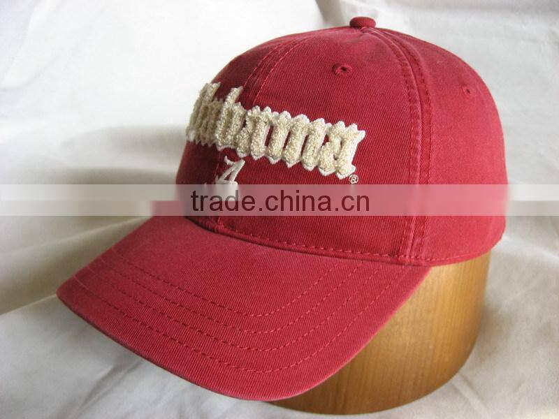 Washed cap with six panels and six eyelets