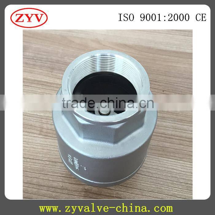 2PC spring Vertical 800WOG stainless steel miniature check valve