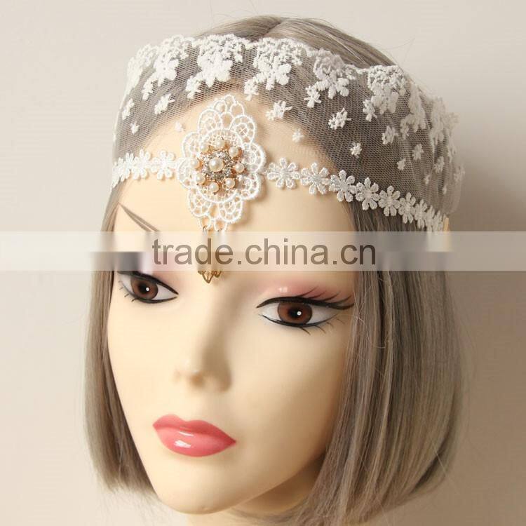 MYLOVE bridal hair accessory white lace jewelry design MLMJ17