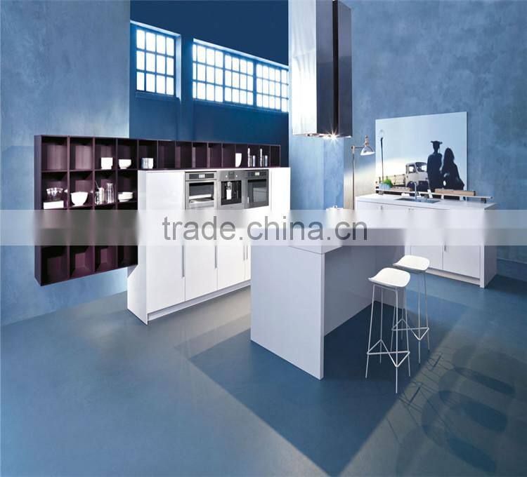 Interior melamine kitchen cabinet with kitchen cabinet waste bin