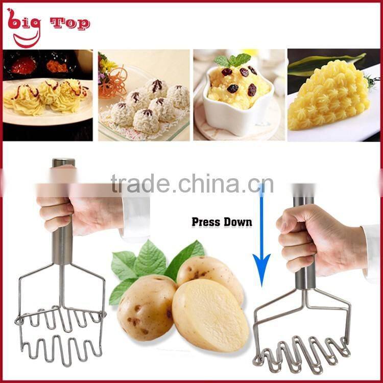 BT0208 Double Layer Stainless Steel Potato Press With Wire Head Potato Ricer Fruit Press