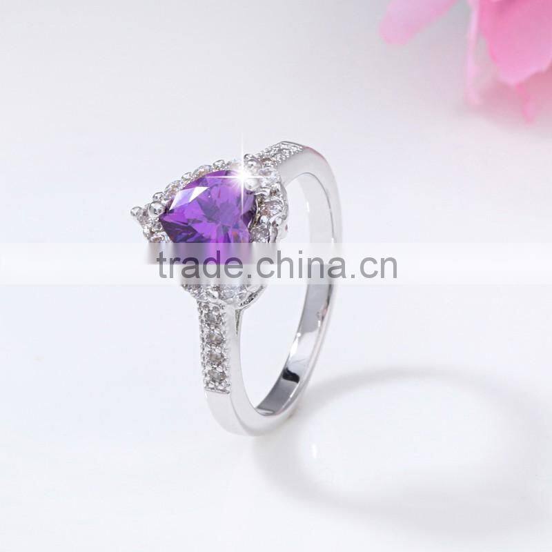 s925 sterling silver premier jewelry cubic zirconia crystal orange gemstone heart diamond wedding rings stainless steel bands