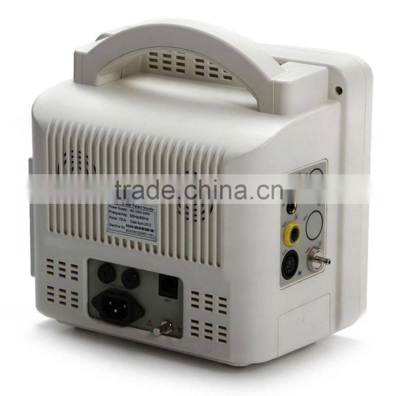 Low cheap Portable 6 parameter ECG/NIBP/SPO2/PR/TEM/REP 8-inch Patient Monitor with Optional Printer CE/ISO