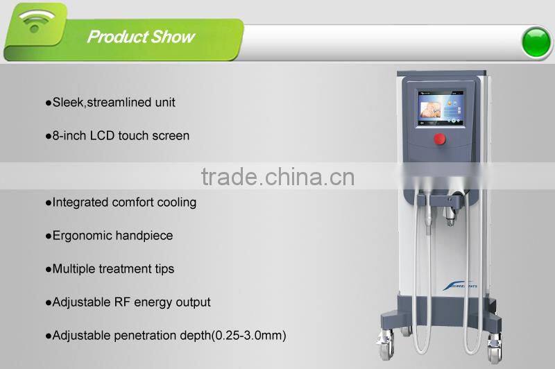 2015 Hot new product for fractional rf machine , 8-inch LCD touch screen,ergonomic handpiece and multiple treatment tips