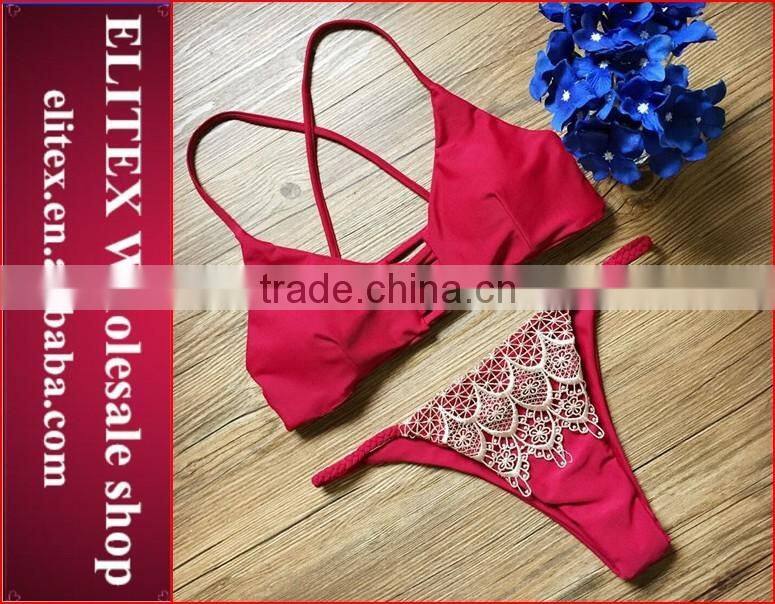 2017 Newest orange straps floral sexy print bikini women swimwear BI209
