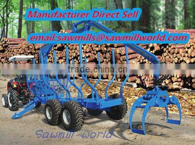 Hot sale1-12ton log trailer with crane log trailer with grapple Grab wood machine