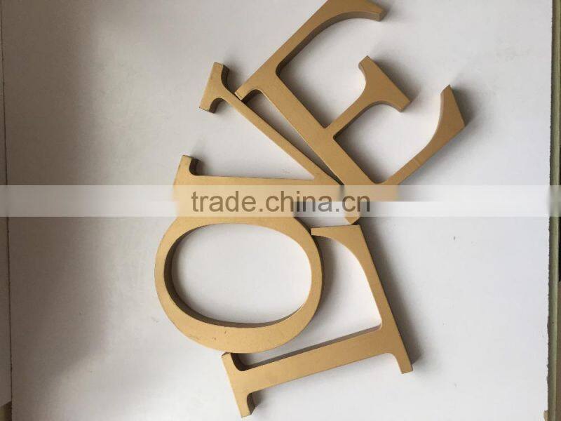 freestanding wooden letter golden wooden letter