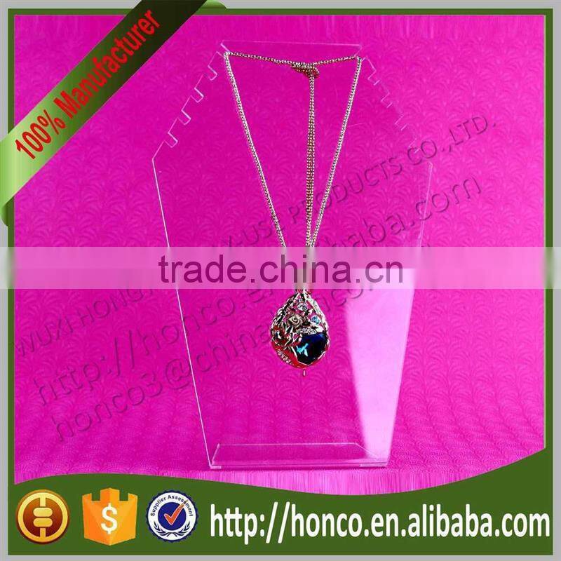 Best Selling Clear colour Acrylic Necklace Stand Jewelry Rack Display,wave edge