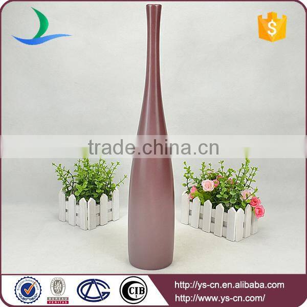 long slim red ceramic decorating vase for restaurant