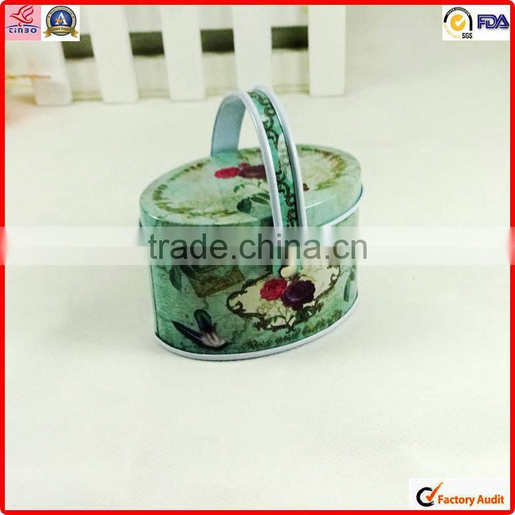 China manufacture sell oval customed colored magic tin box