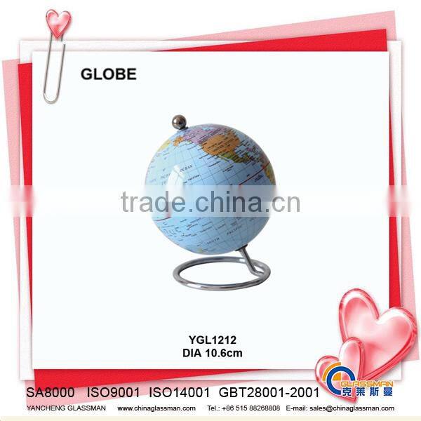 plastic deskpot globe with wood base YGL1212-20