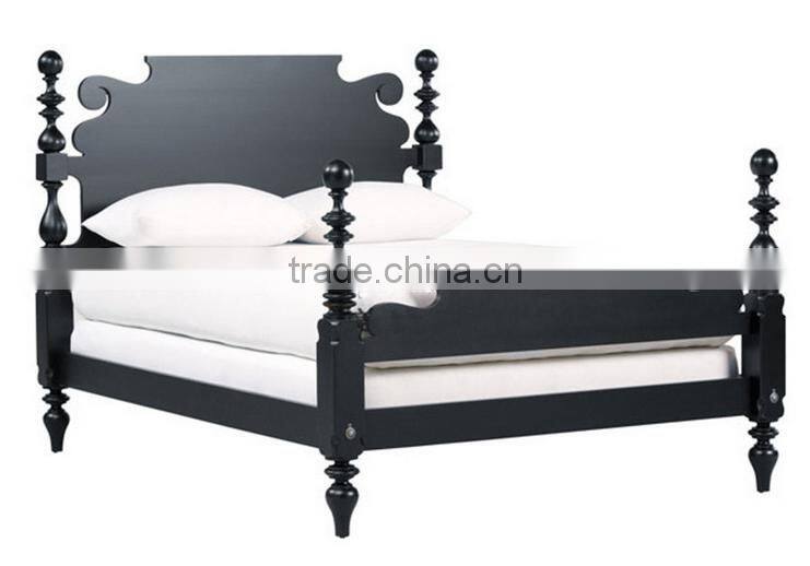 American Style Solid Wood Double Bed, Post-modernism Simple Wooden Bed, Customized Color Double Bed (BF01-X1160)