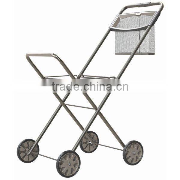 Rolling Laundry Cart Tubular Metal Frame Heavyweight White Bag Wheels Home NEW