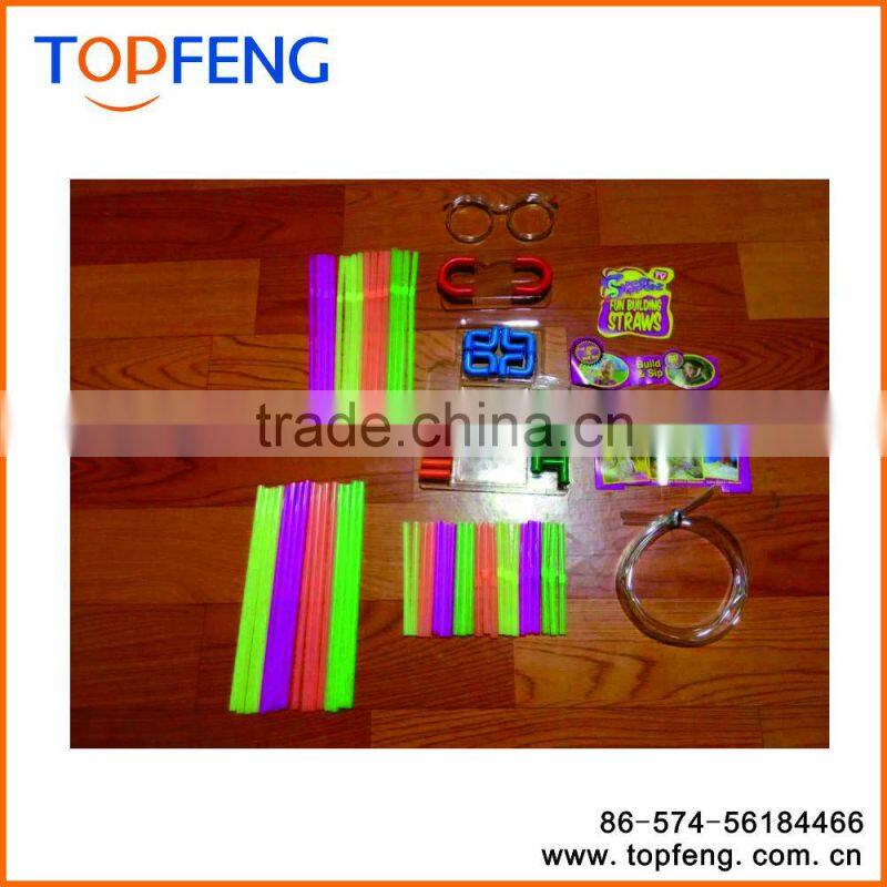 DIY Straws 30 Pieces Fun Straws Drinking with Plastic Straws & Connectors Flexible Funny Plastic DIY Straws