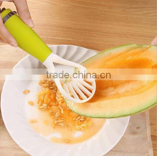 Colorful Multifunction Plastic Vegetables Fruits Remove Seeds Spoon