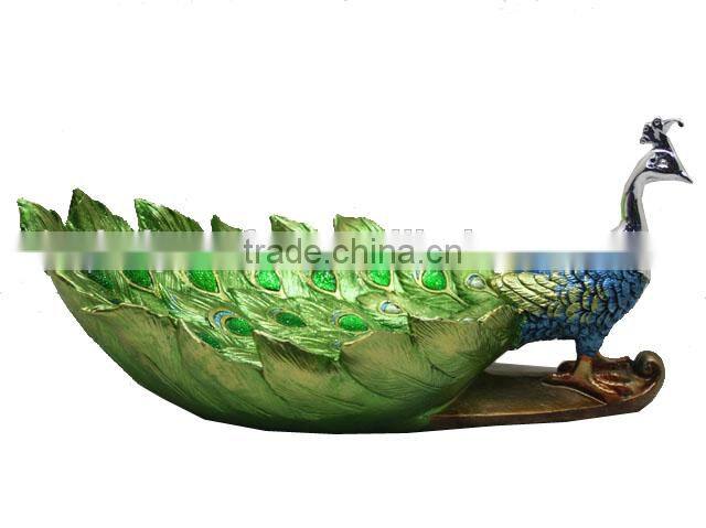 polyresin blue peacock home decorations gifts