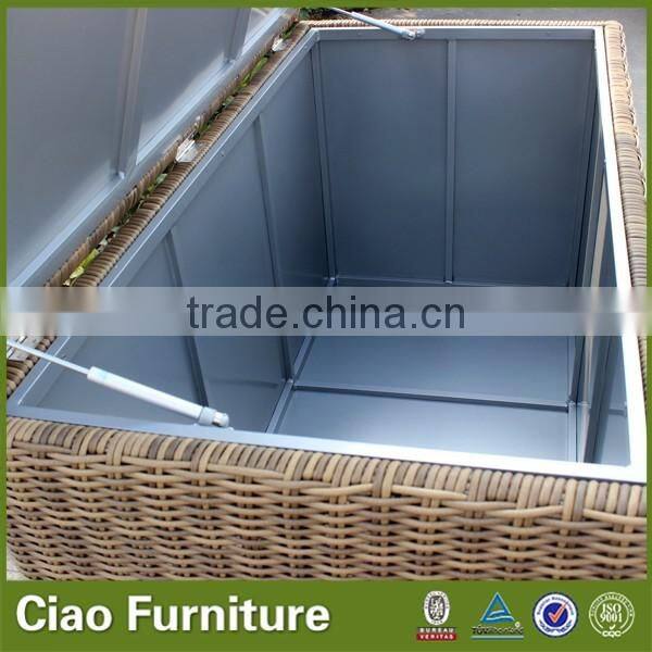 Outdoor garden box half round wicker storage box