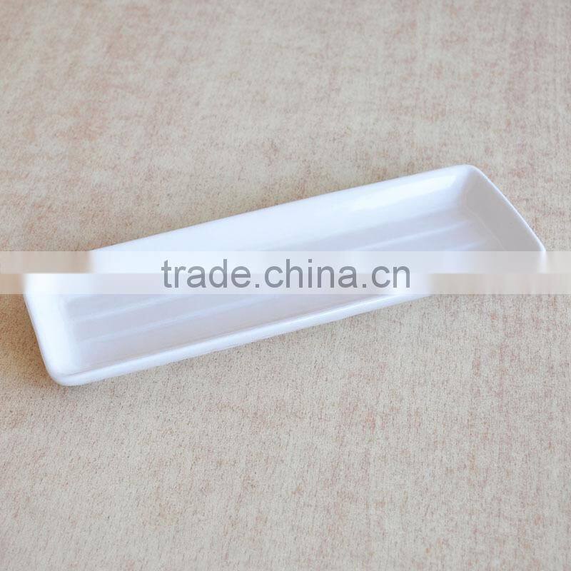 Japanese style white color ceramic sushi dish