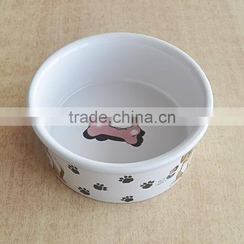 Big Round Decaled Dog Bowl