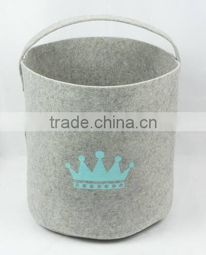 Fashional Grey Felt Magazine Newspaper Storage Basket(Medium)
