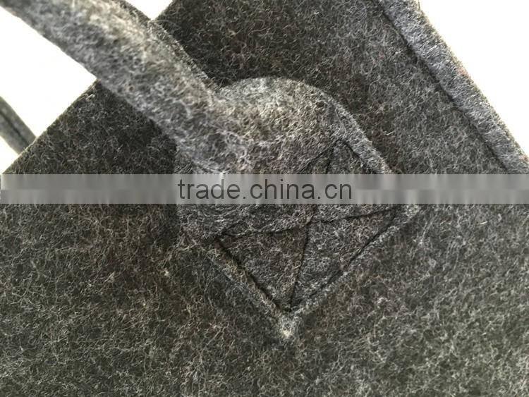 Customized 2pcs cheap handle foldable felt shopping bag