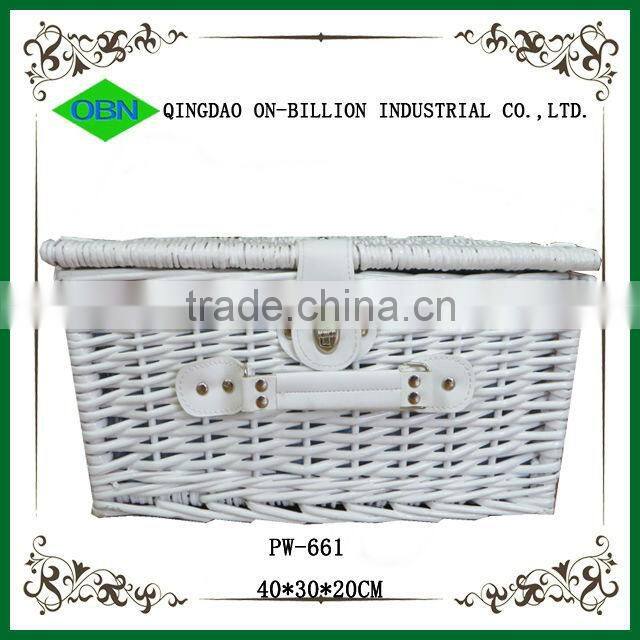 Eco-friendly white vintage wholesale wicker picnic basket