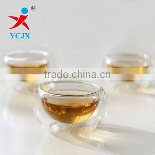 80ML CLEAR BOROSILICATE GLASS DOUBLE WAll TEA CUPS
