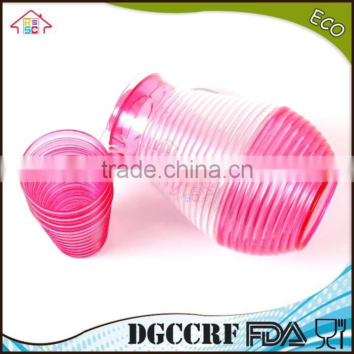 NBRSC set of 5 pcs plastic ps cold water jug spiral drinking water kettle tea pot water jug with cups