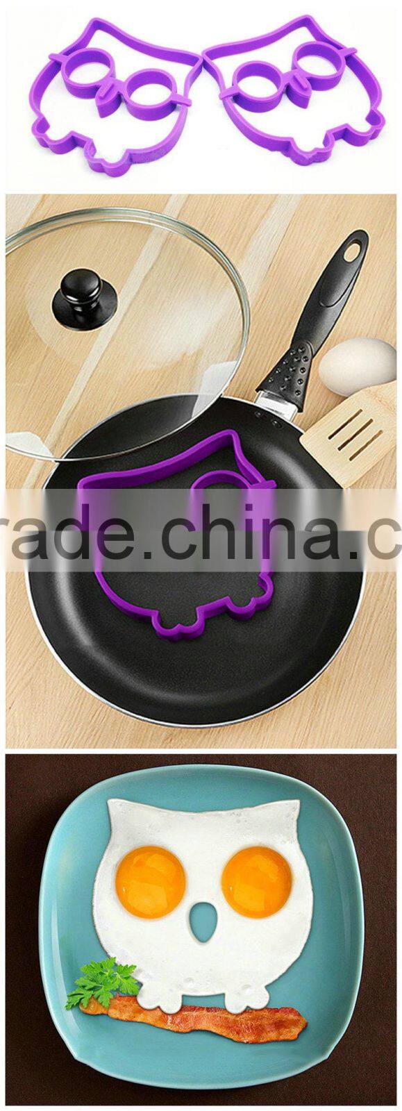 Silicone Owl Shaped Silicone Egg Ring, eco-friendly Silicone Egg Cooking Mold