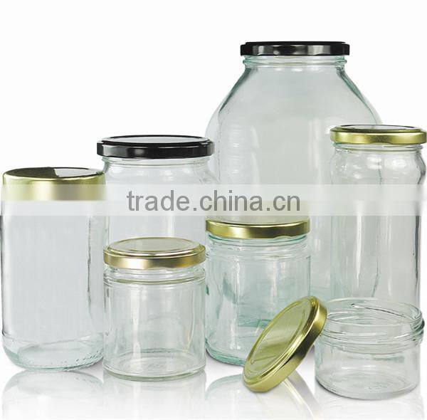 Glass Honey Jars/Clear Glass Jar & White Gingham Twist Off Lid