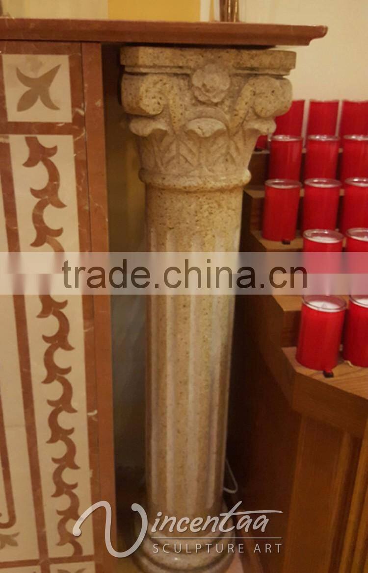 yellow decoration column stone roman pillars for sale