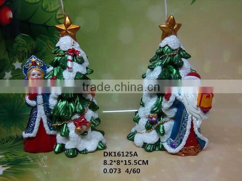 christmas beautiful girl carved candle deocration