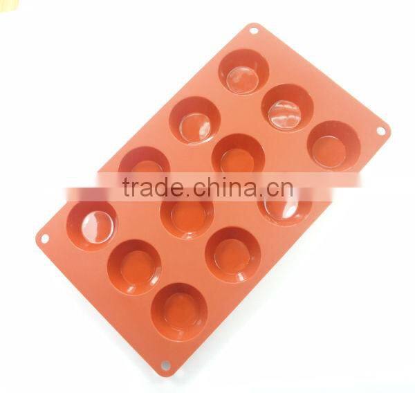 Wholesale 12 holes big silicone cake baking oven palm kernel cake mold, cooki cake mould