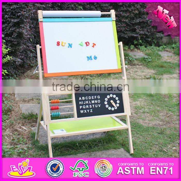 2016 new design double-sided children wooden adjustable drawing board W12B103