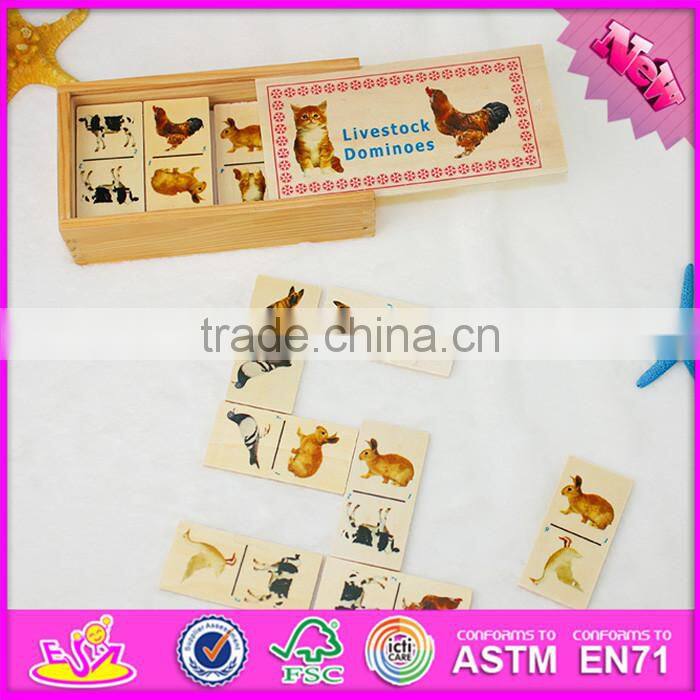 2016 top fashion educational kids wooden domino set WJ278287