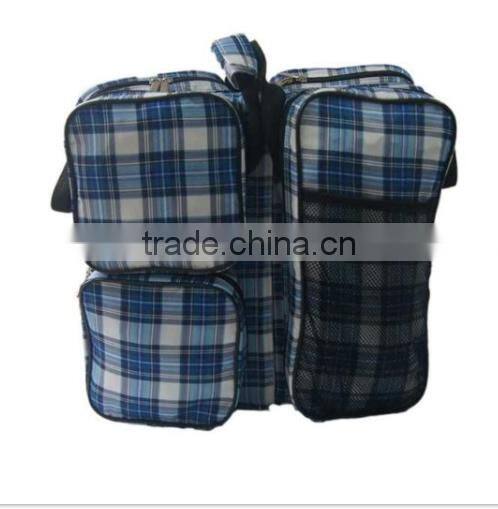2017 new design Portable Travel Plaid Fabric Baby Bed Bag
