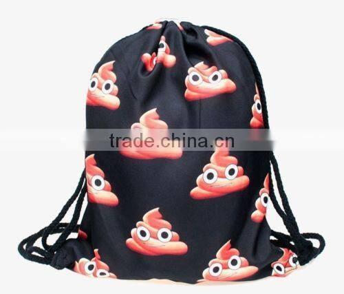 Drawstring Backpack Tote School Bag Bookbags Sport Pack String Bags 3D Designs