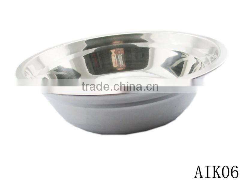 stainless steel round soup plate with strong quality