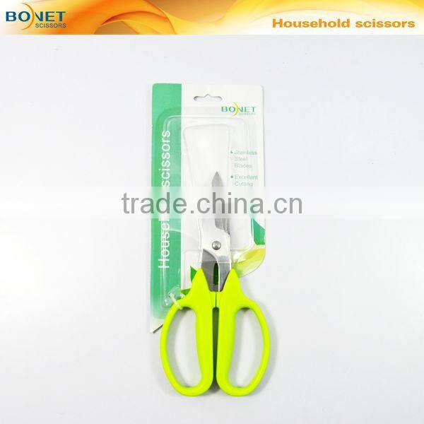 S39033G 6-3/4" CE Certificated 2.5mm Stainless Steel best household fluorescence green handle scissors importers