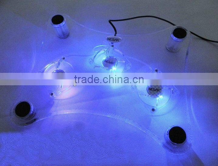 Notebook cooling pad 3 fans with led lights