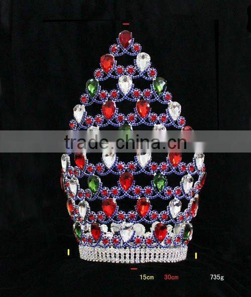 Crystal Fashion Wedding Crowns Headband In Green And Red Color