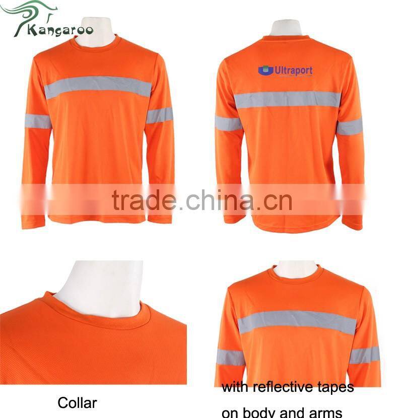 V-Neck High Visibility Fluorescent Reflective Tape T-Shirt