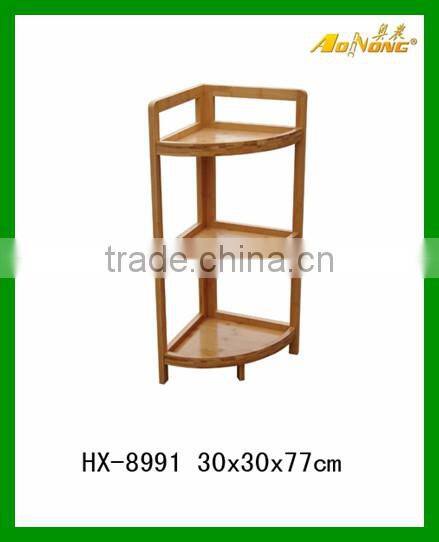 Cheap 3- Tier Bamboo Bathroom Corner Shelf