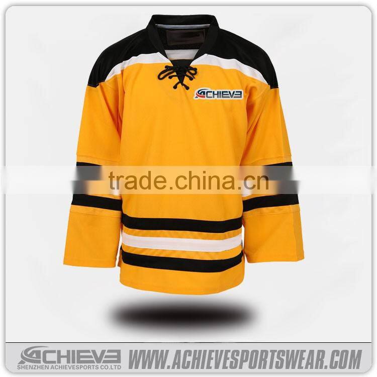 2016 promotional sports wear sublimation printing ice hockey club jersey uniform