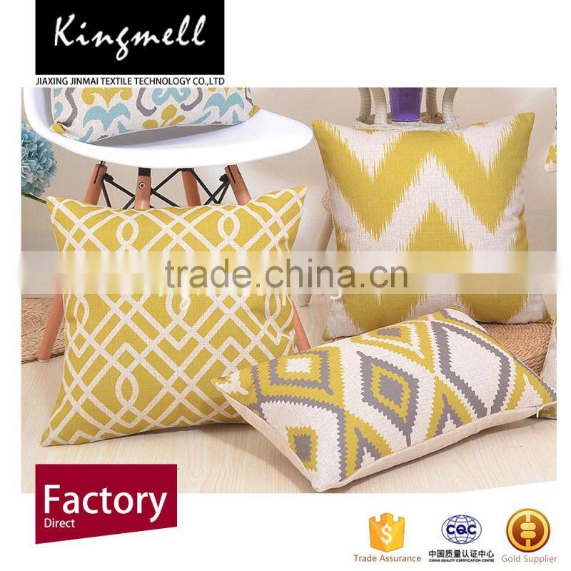 2016 Wholesale custom printed decorative linen cushion covers