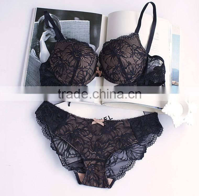 Cheap Free Sample Push Up Ladies Nylon Bra and Panties Set