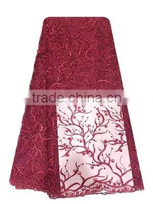 Bestwaytex Embriodered Beaded Sequins French Lace Fabric FL1129-4