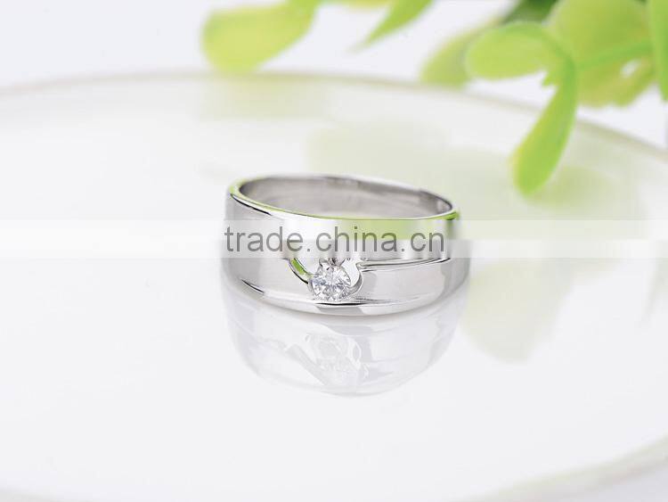 925 Sterling Silver Cubic Zirconia Solitaire White Cheap Couple Rings