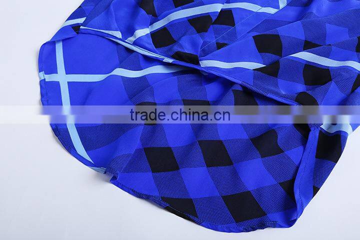 Two color 3/4 sleeve fashion design 2015 new design chiffon ladies blouse