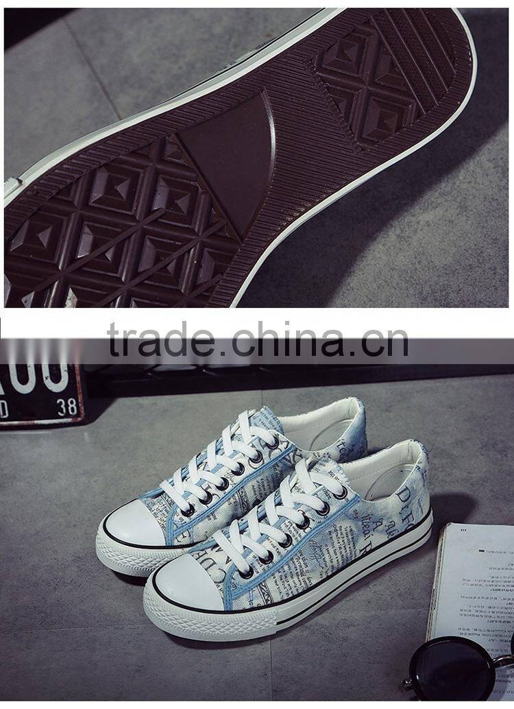 English printing men's casual canvas shoes in good price